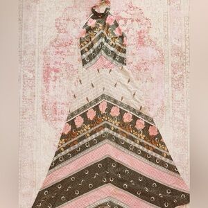 Saba, Woman’s Cream and Brown Patterned Dress